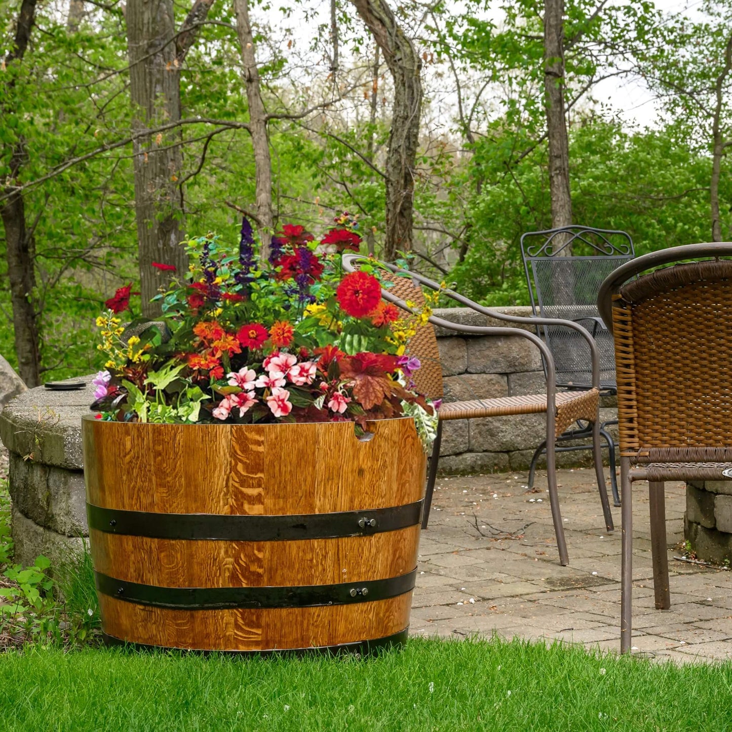 Deluxe Whiskey Barrel Planters (Indoor/Outdoor)