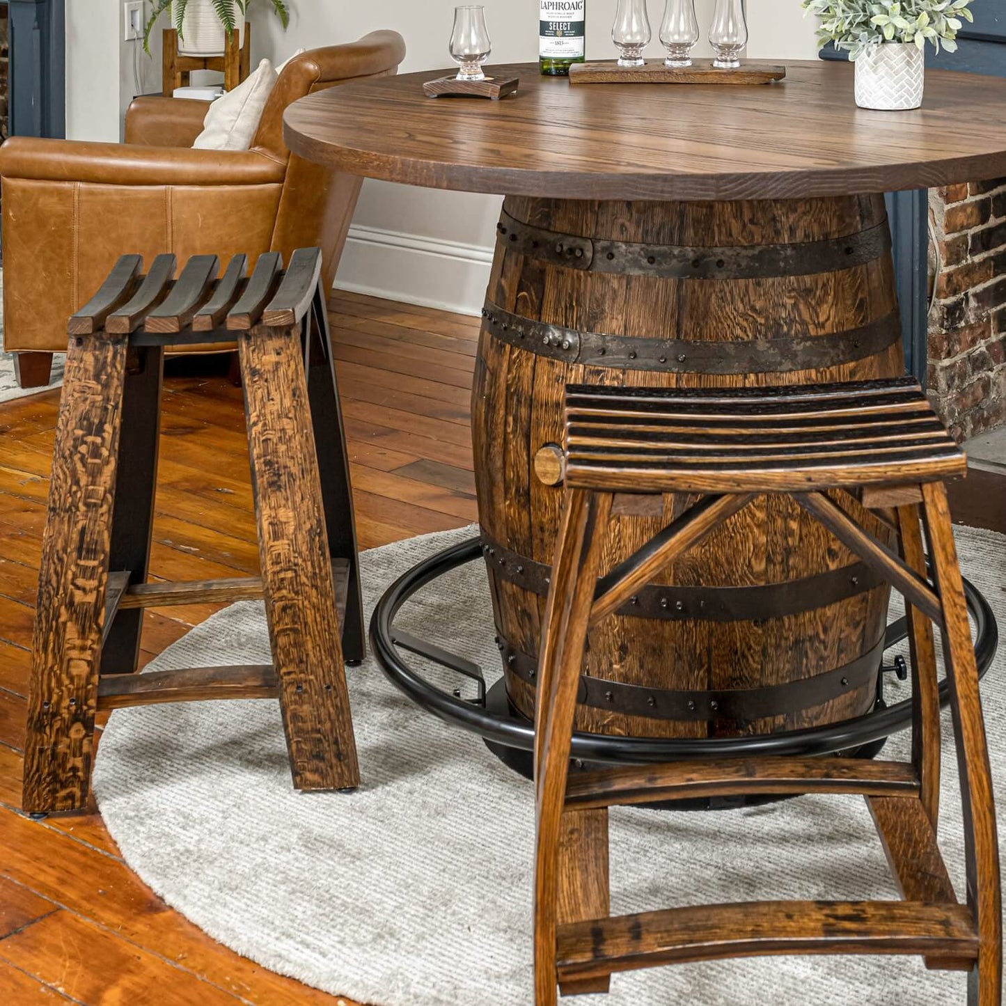 Whiskey Barrel Stave Stools
