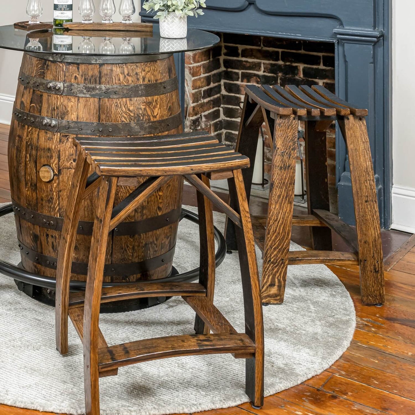 Whiskey Barrel Stave Stools