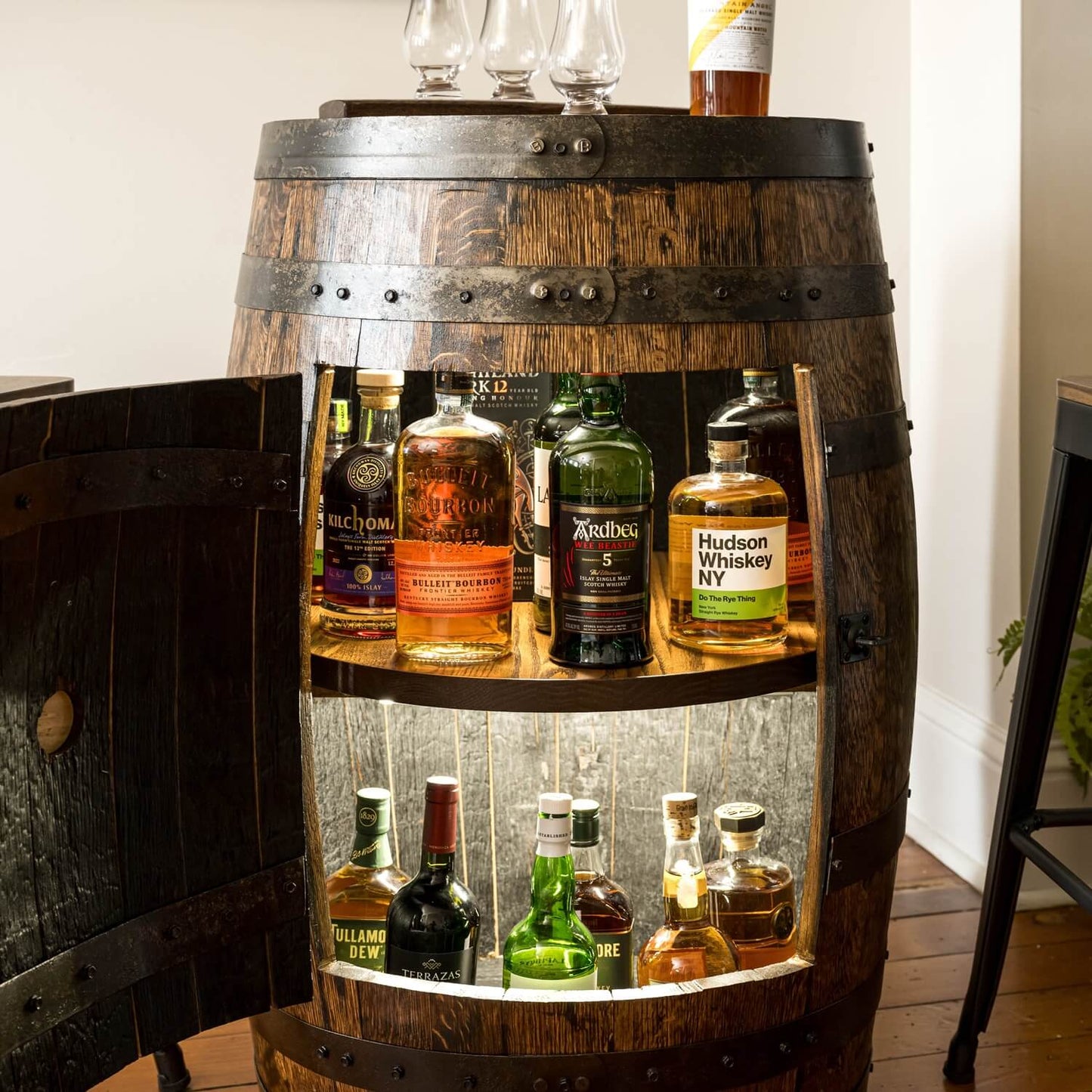 Deluxe Refurbished Whiskey Barrel Cabinet