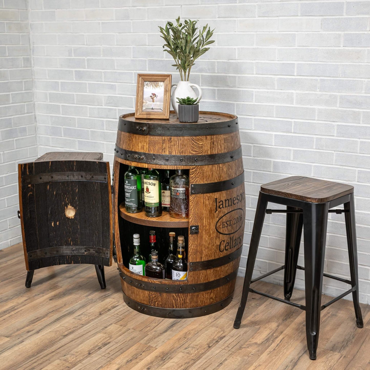 Deluxe Refurbished Whiskey Barrel Cabinet