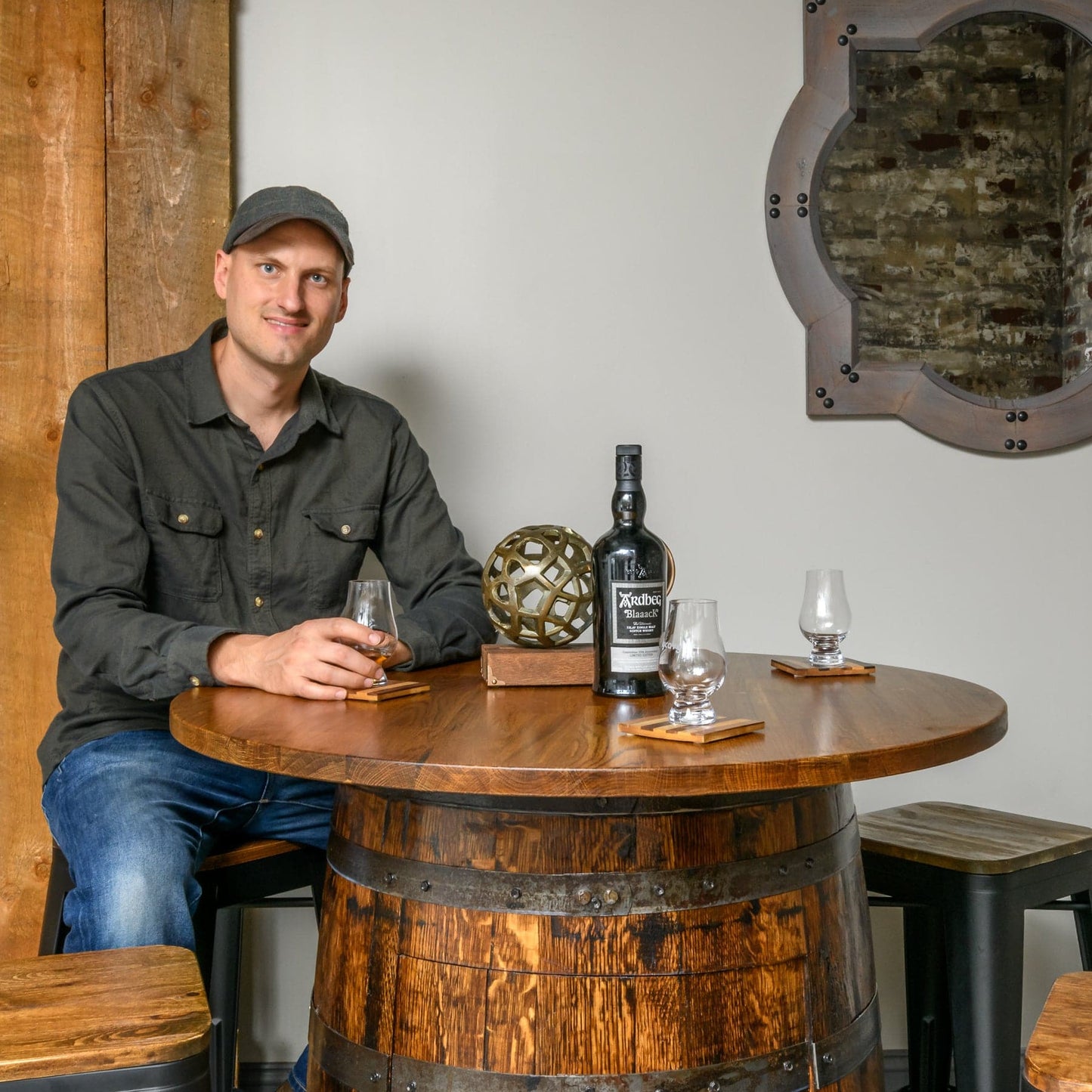 Standard Handcrafted Whiskey Barrel Pub Table