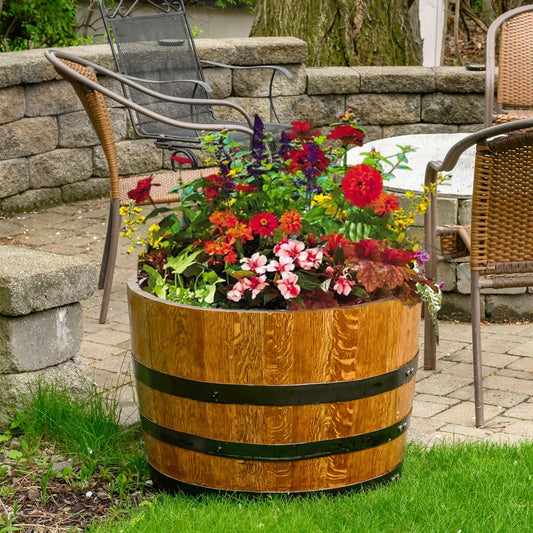 Deluxe Whiskey Barrel Planters (Indoor/Outdoor)