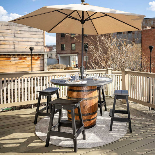 Outdoor Whiskey Barrel Pub Tables