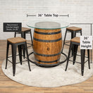 Custom Indoor Whiskey Barrel Pub Table