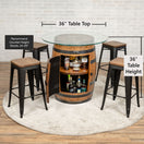 Custom Indoor Whiskey Barrel Pub Table