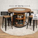 Custom Indoor Whiskey Barrel Pub Table