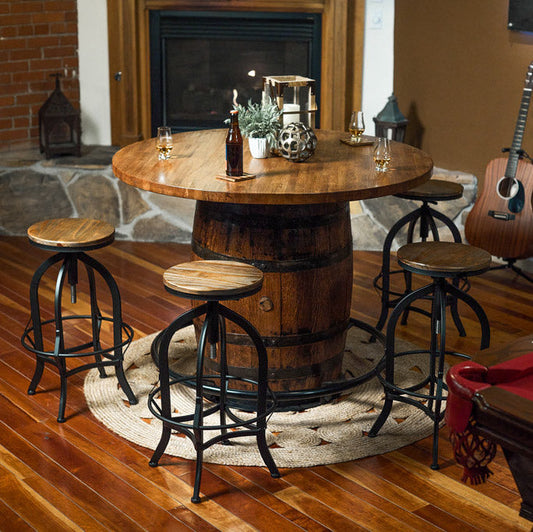 Design your whiskey barrel pub table