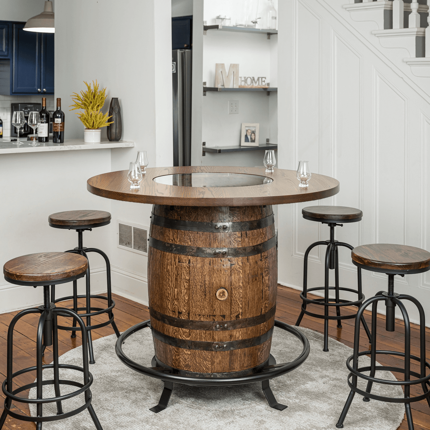 Standard Whiskey Barrel Pub Table w/ 36" or 48" Table Top