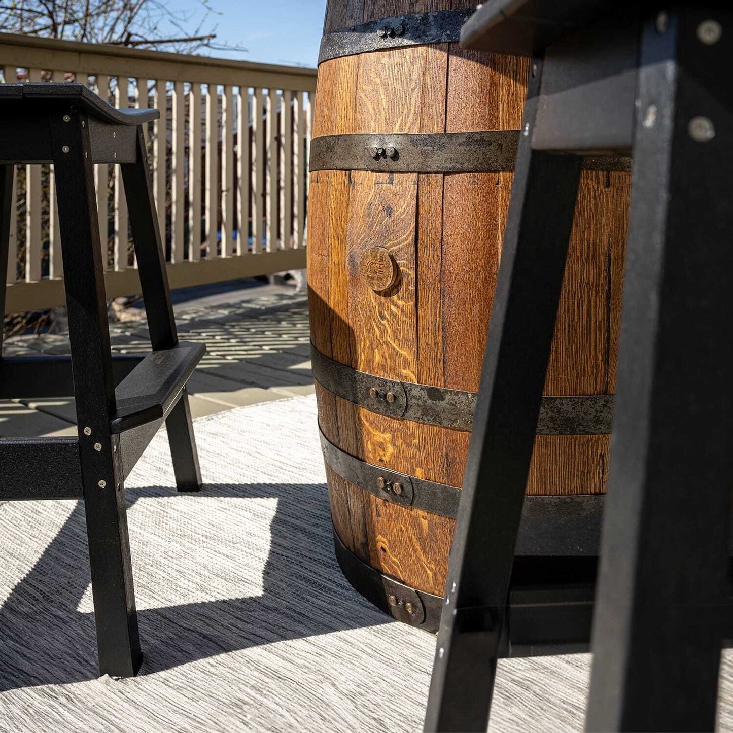 Outdoor Whiskey Barrel Pub Tables