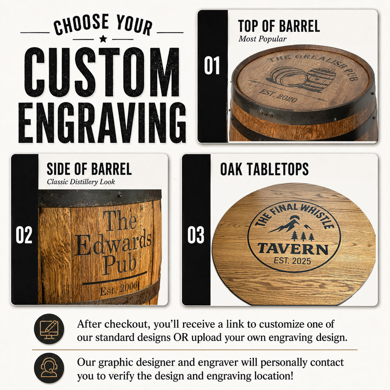 Custom Indoor Whiskey Barrel Pub Table