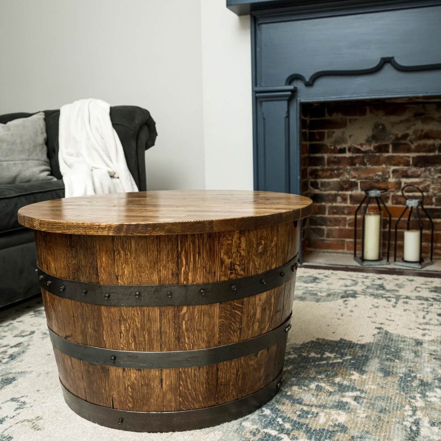 Round Half-Barrel Coffee Table or End Table