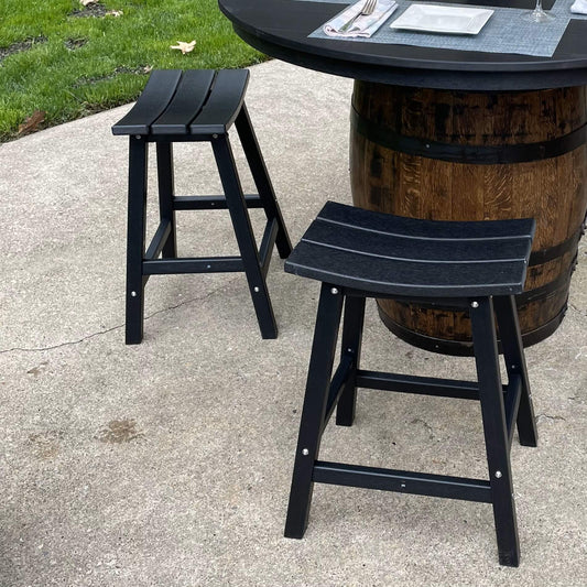 Outdoor Counter-Height Poly-Lumber Stools