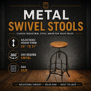 Black Metal Swivel Stools w/ Adjustable Height