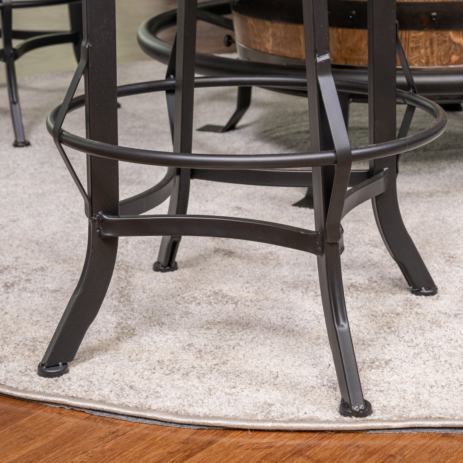 Black Metal Swivel Stools w/ Adjustable Height