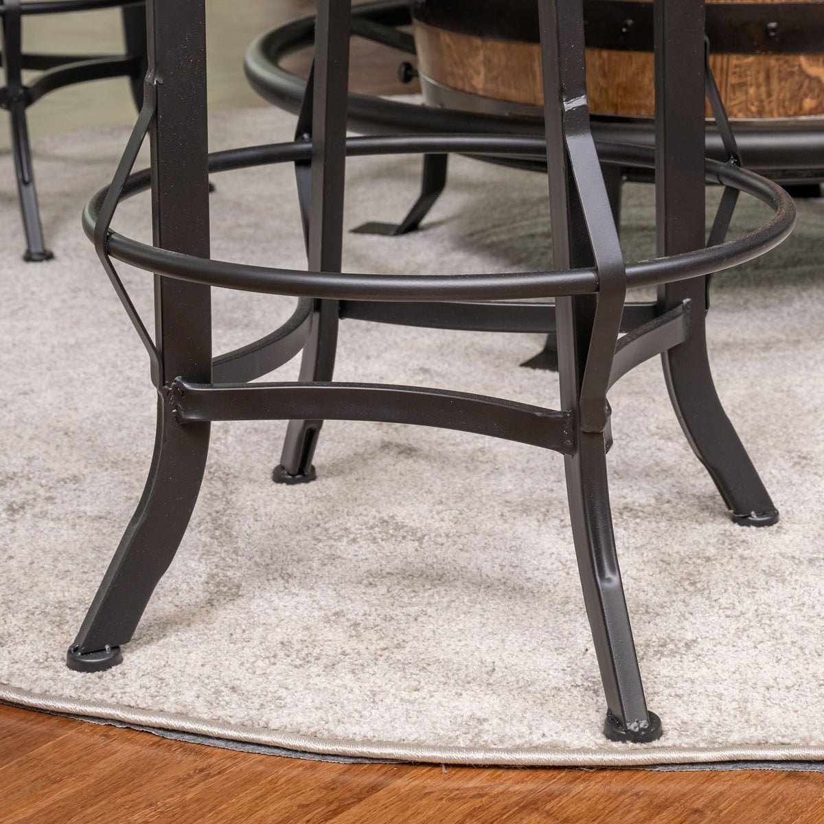Black Metal Swivel Stools w/ Adjustable Height