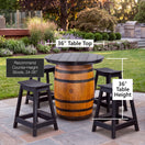 Custom Outdoor Whiskey Barrel Pub Table