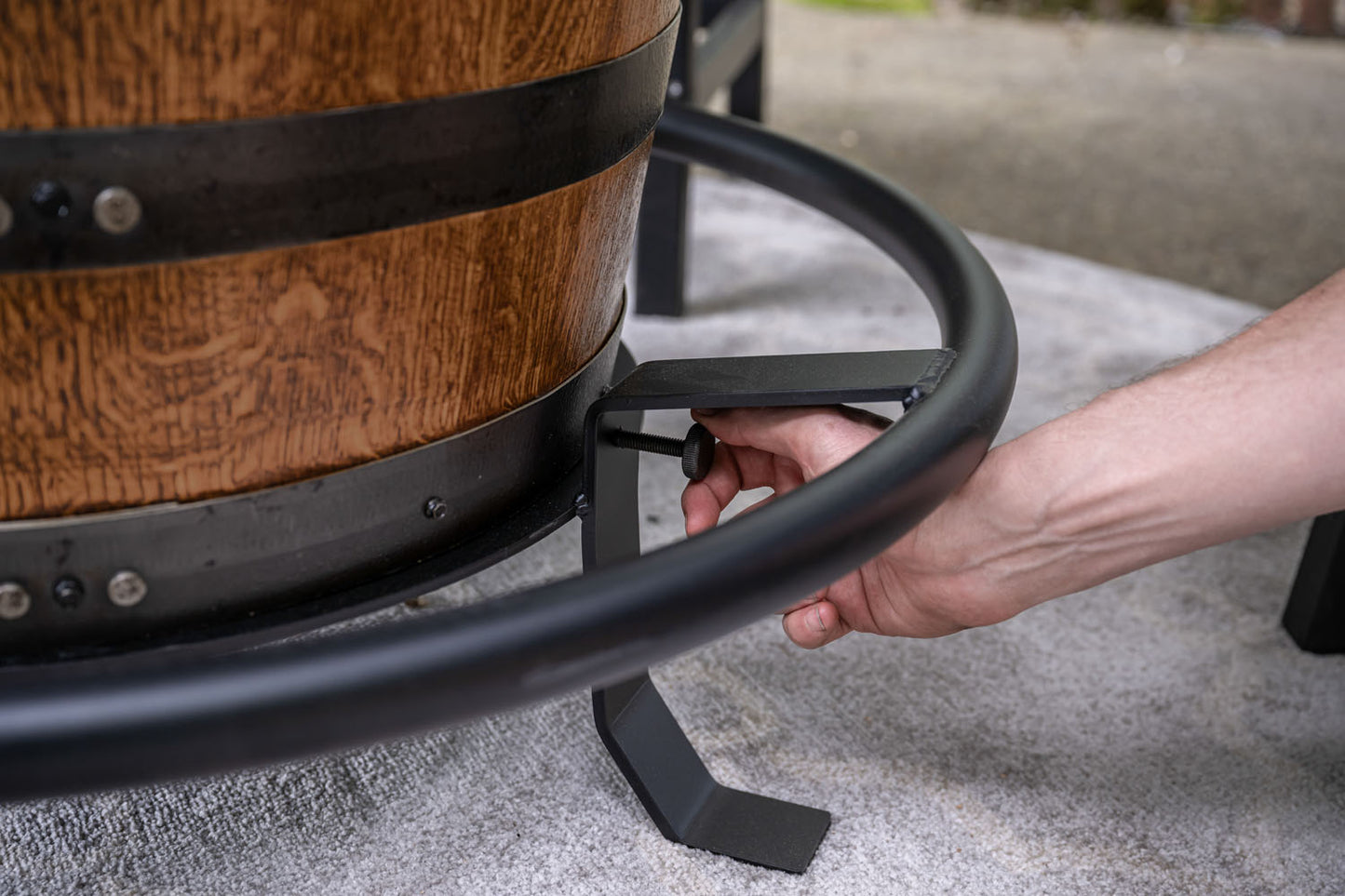 Custom Outdoor Whiskey Barrel Pub Table