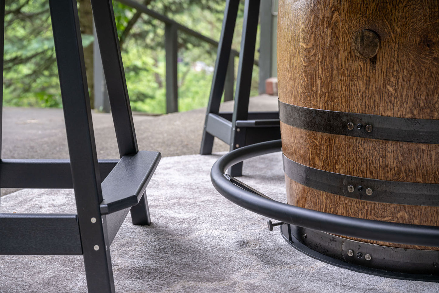 Custom Outdoor Whiskey Barrel Pub Table