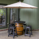 Custom Outdoor Whiskey Barrel Pub Table