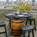 Custom Outdoor Whiskey Barrel Pub Table
