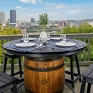 Custom Outdoor Whiskey Barrel Pub Table