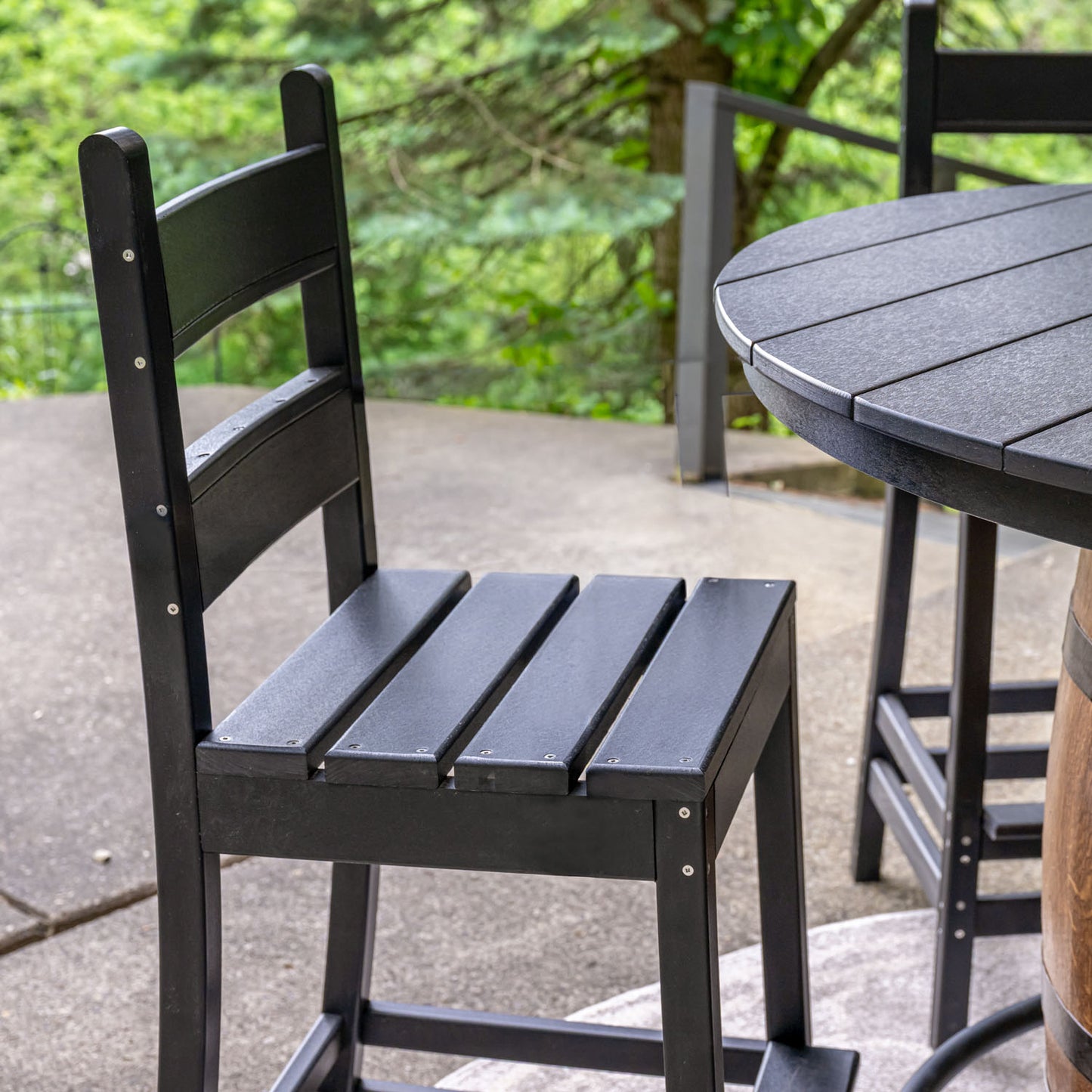 Outdoor, Poly-Lumber Stools w/ Backrests
