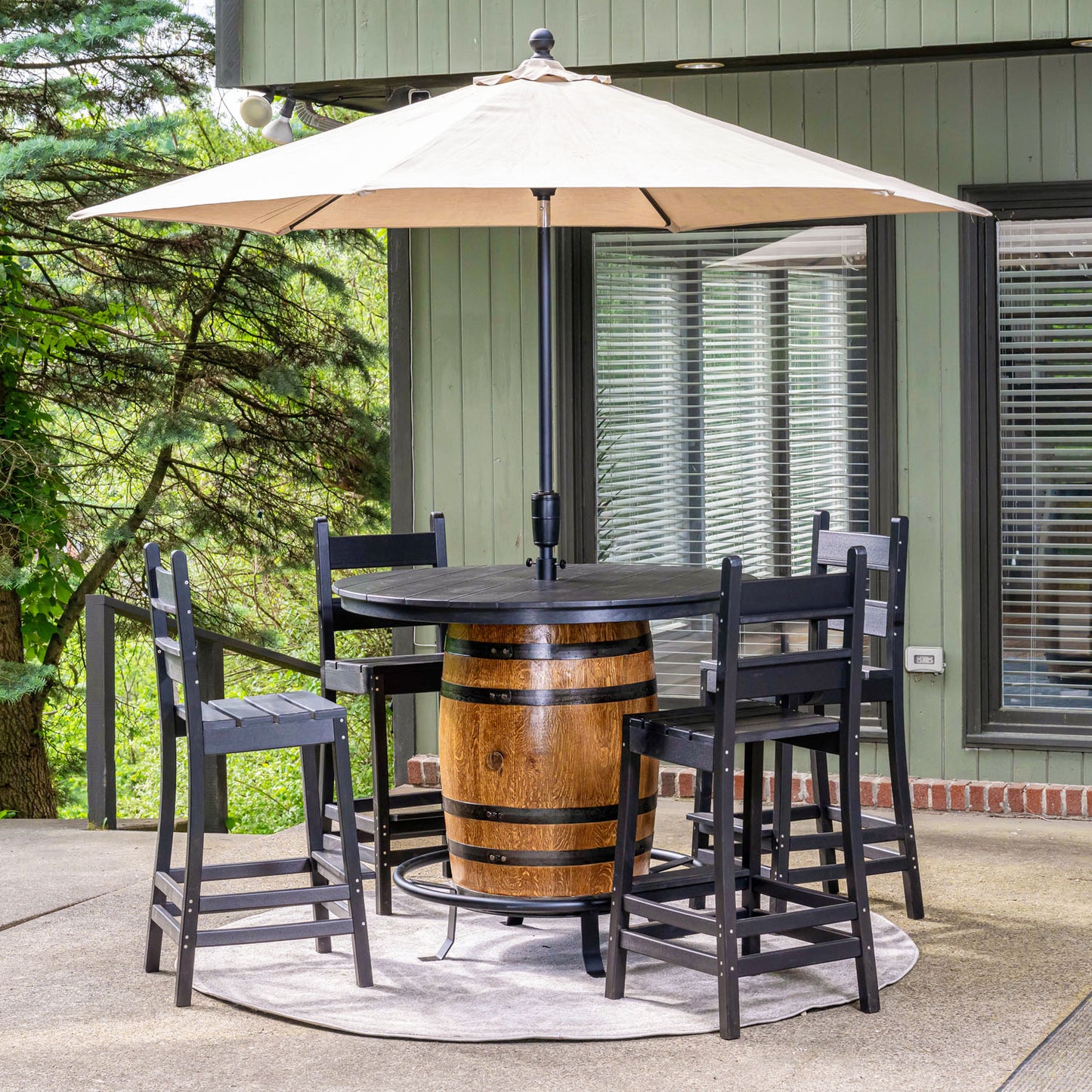 Outdoor, Poly-Lumber Stools w/ Backrests