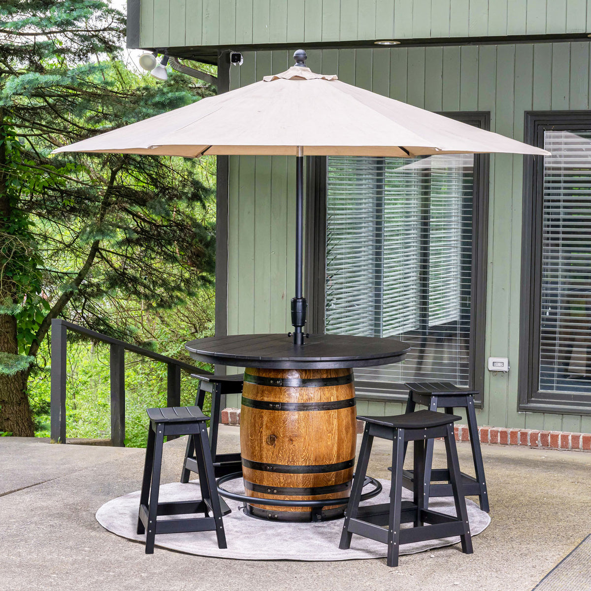 Outdoor Poly-Lumber Saddle Stools