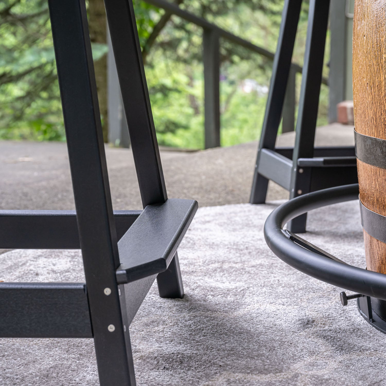 Outdoor Poly-Lumber Saddle Stools