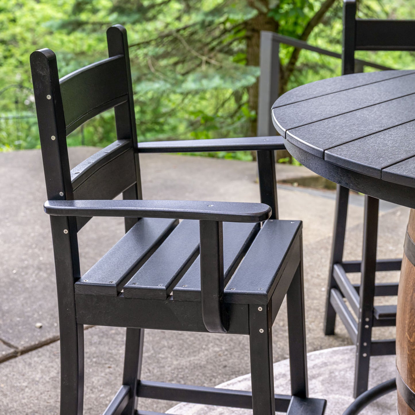 Outdoor, Poly-Lumber Stools w/ Backrests