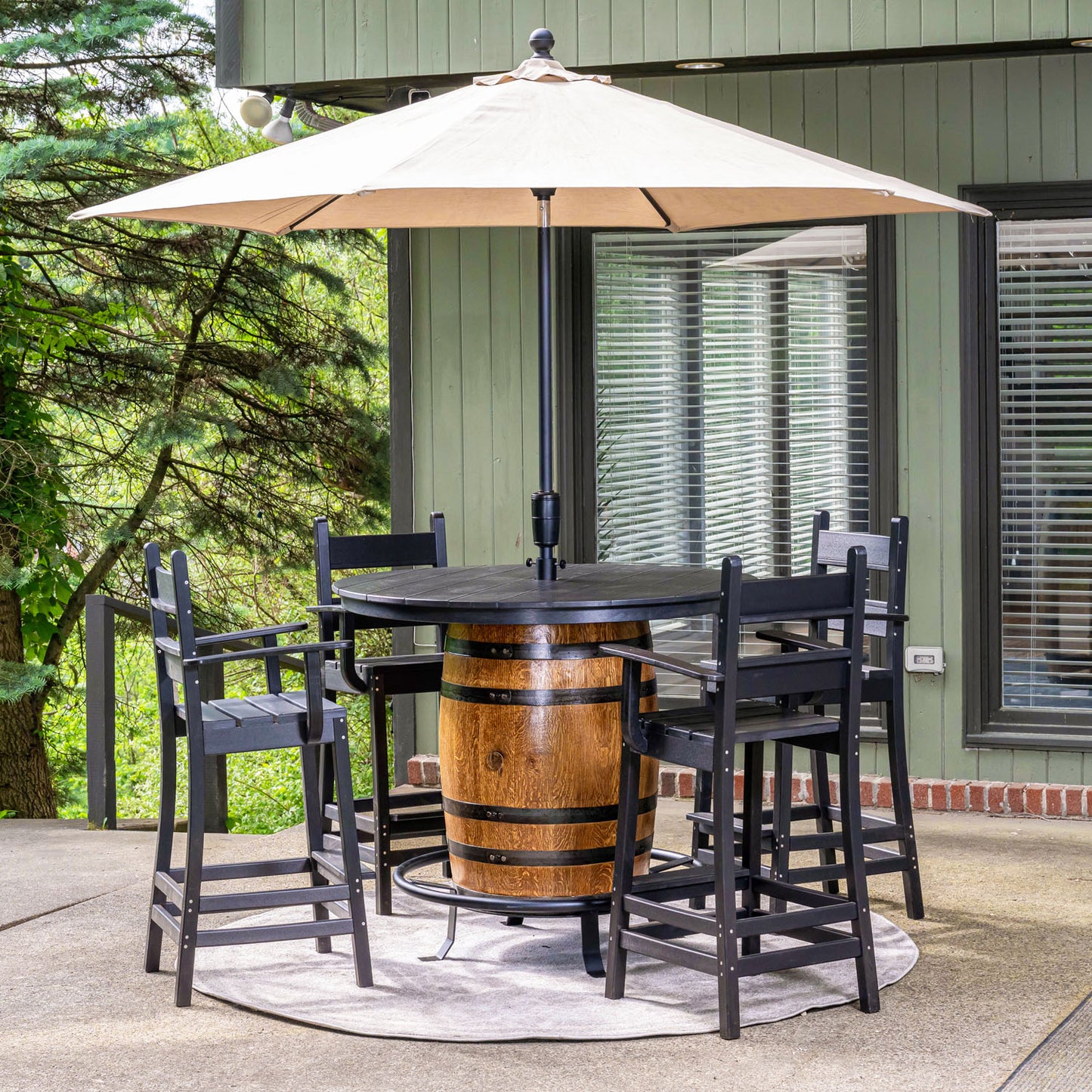 Outdoor, Poly-Lumber Stools w/ Backrests