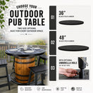 Custom Outdoor Whiskey Barrel Pub Table