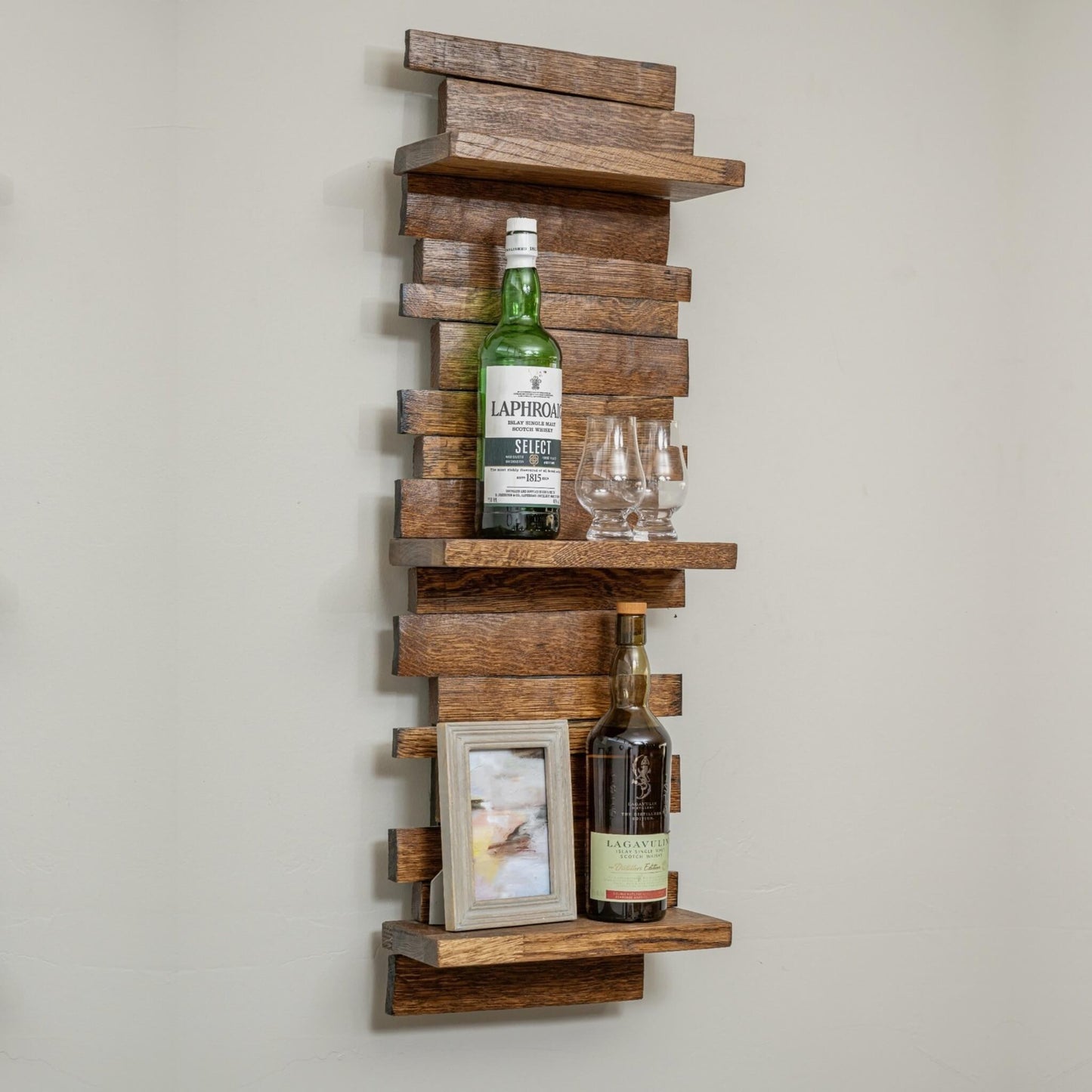 Barrel Stave 3-Tiered Shelf