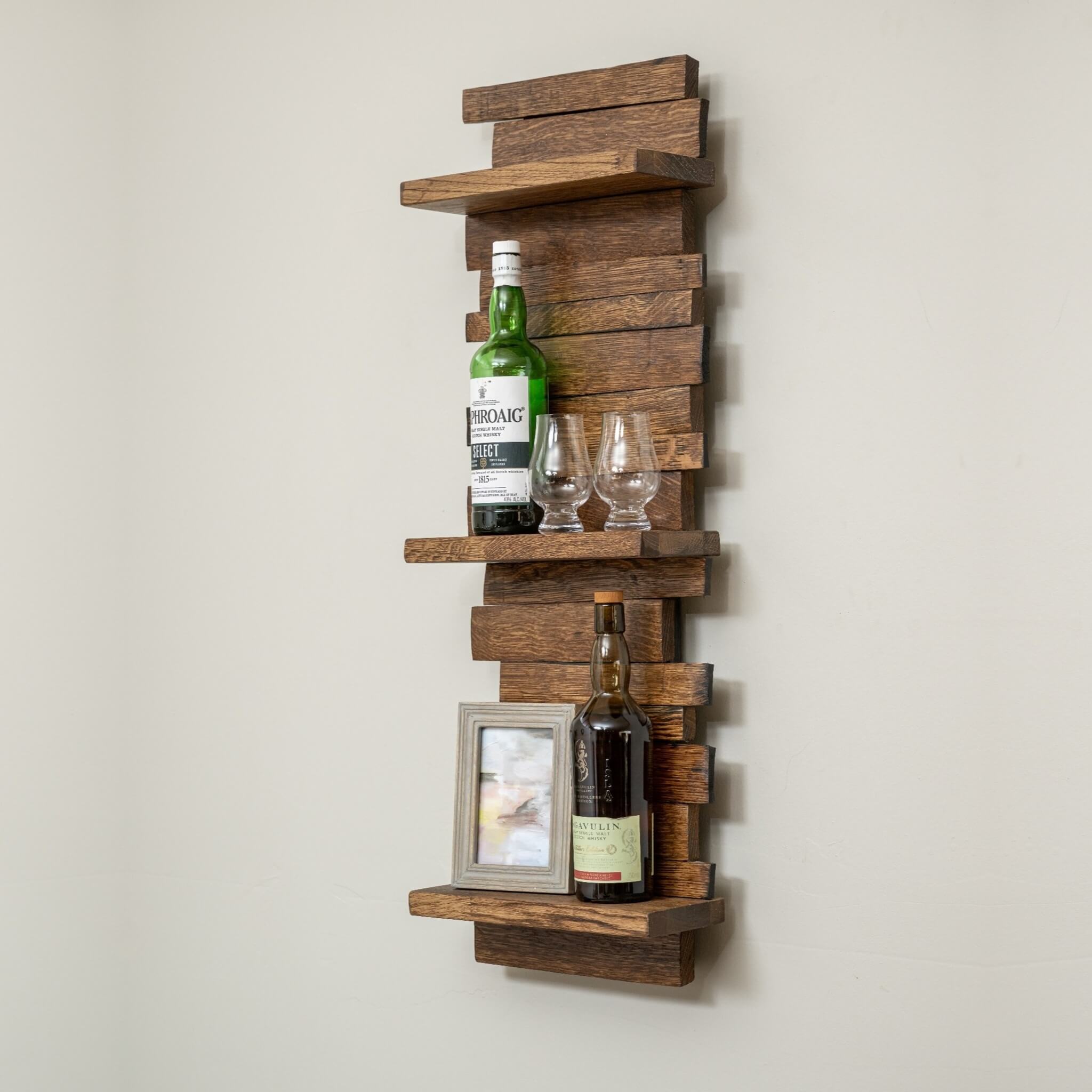 Barrel Stave 3-Tiered Shelf