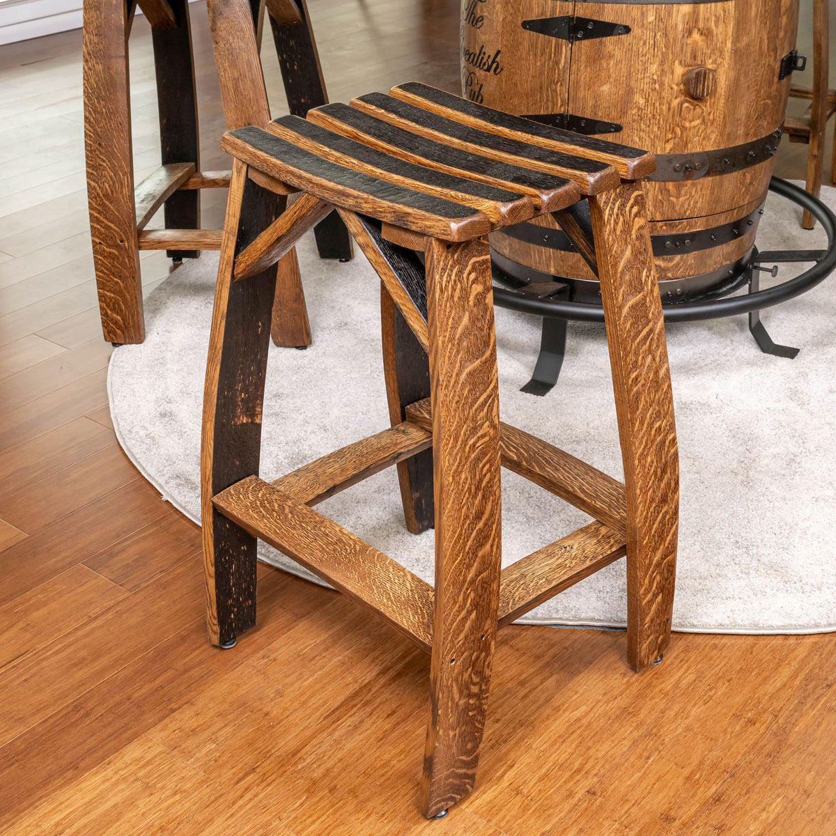 Whiskey Barrel Stave Stools