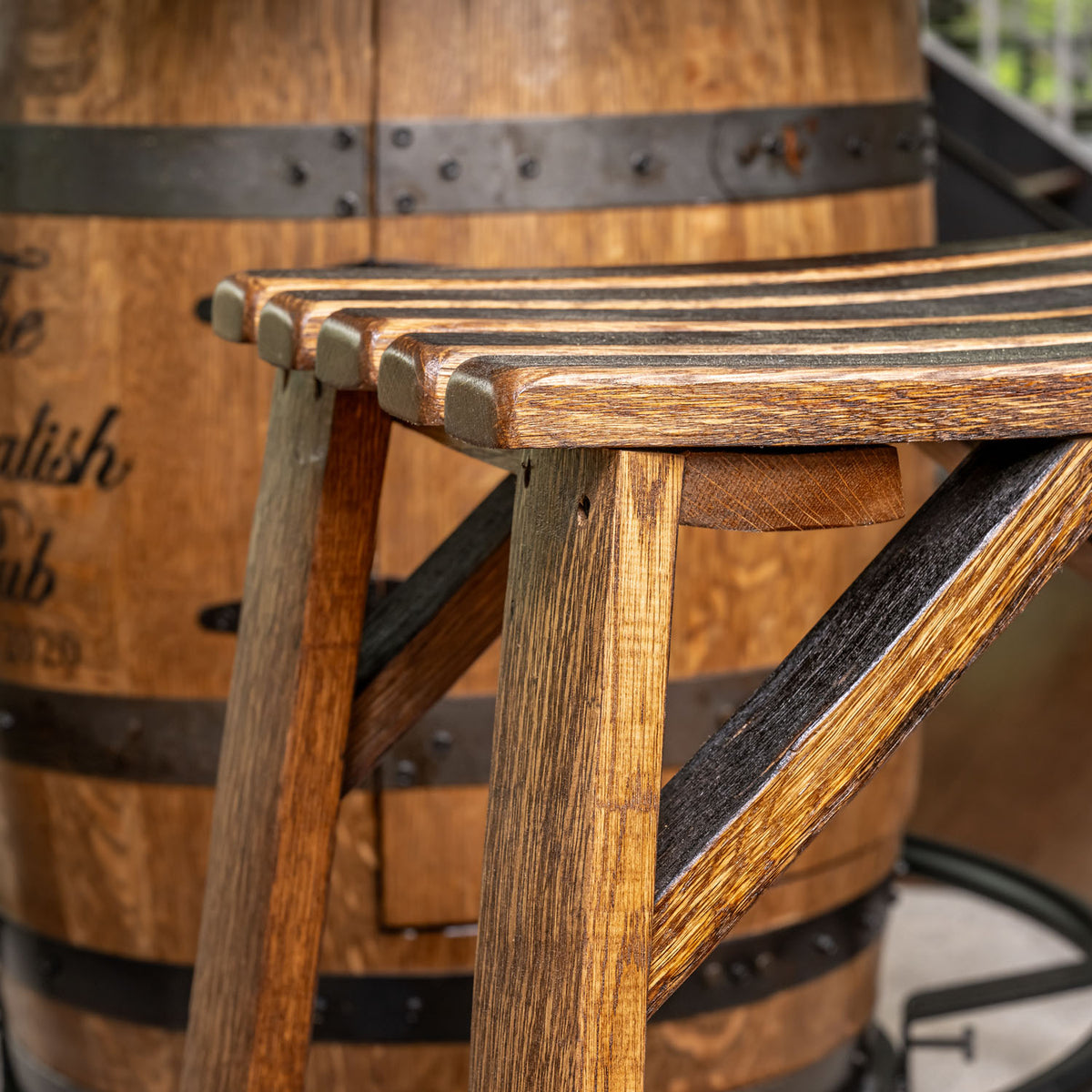 Whiskey Barrel Stave Stools