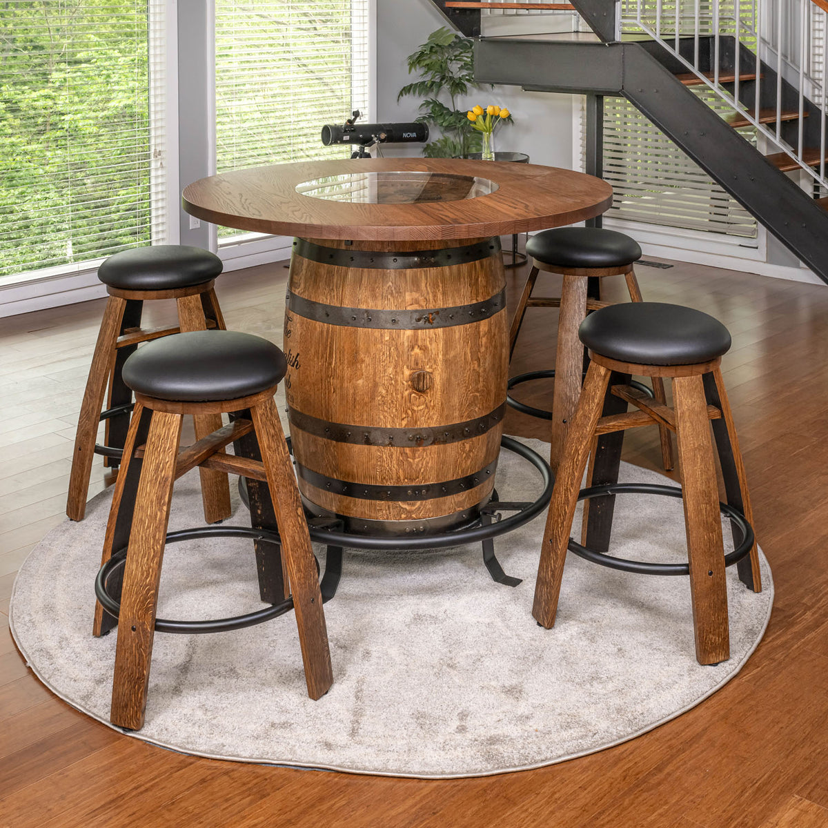 Whiskey Stave Swivel Stools