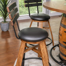 Whiskey Stave Swivel Stools w/ Backrest