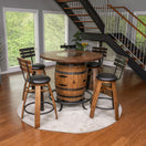 Whiskey Stave Swivel Stools w/ Backrest