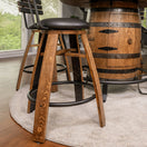 Whiskey Stave Swivel Stools w/ Backrest