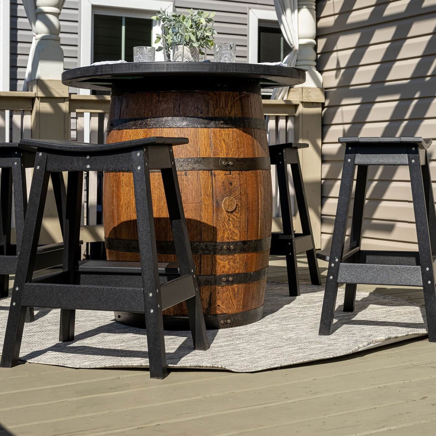 Outdoor Counter-Height Poly-Lumber Stools