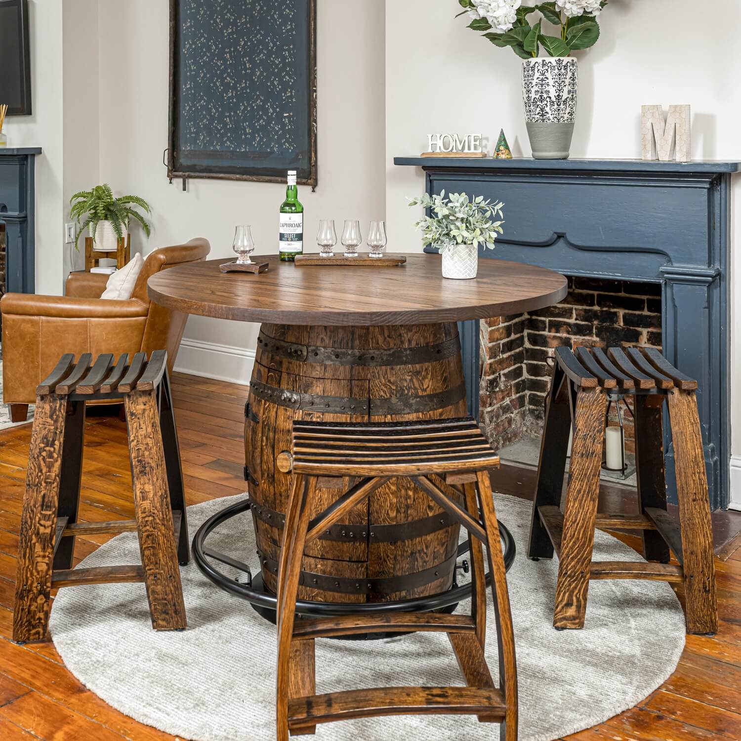 Whiskey Barrel Stave Stools