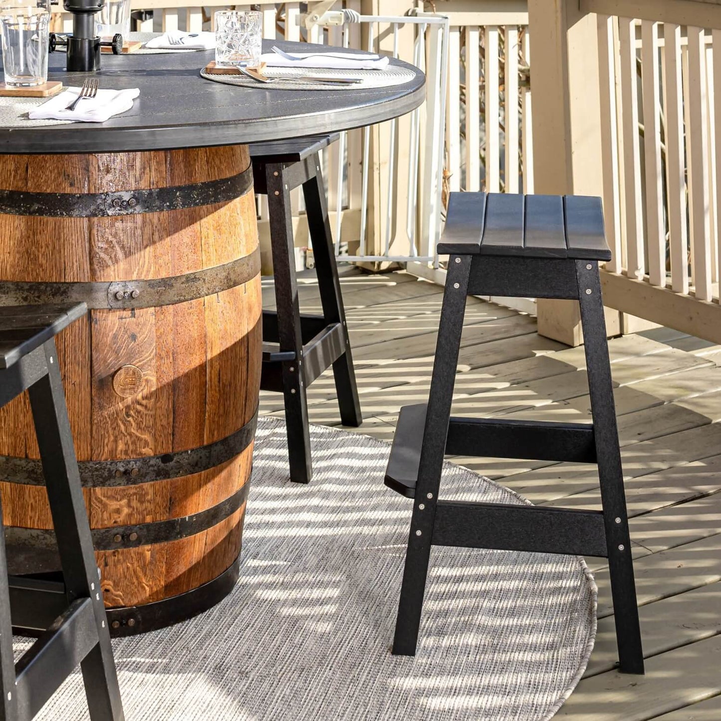 Outdoor Counter-Height Poly-Lumber Stools