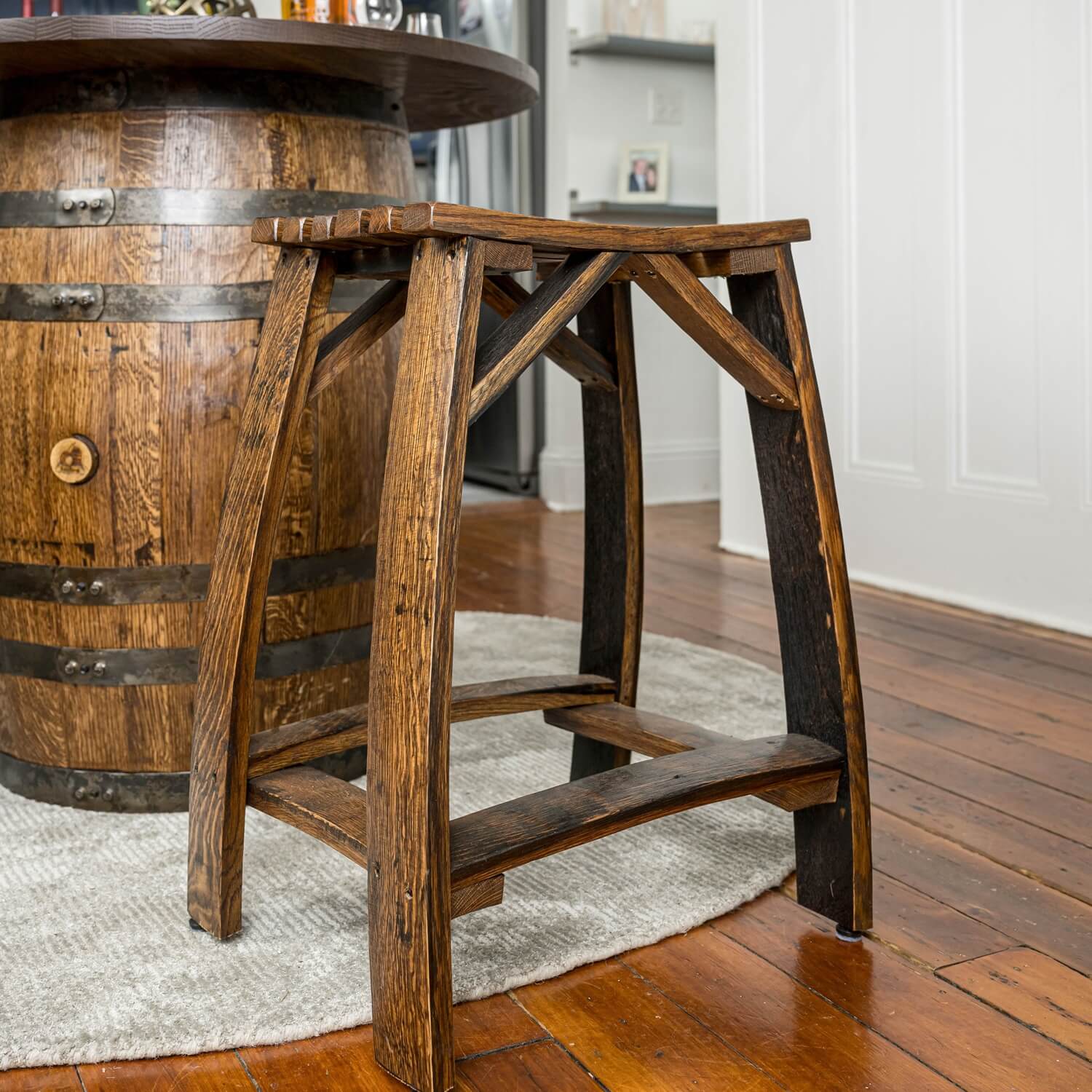 Whiskey Barrel Stave Stools
