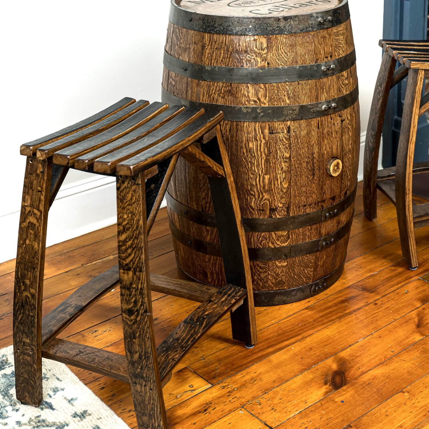Whiskey Barrel Stave Stools