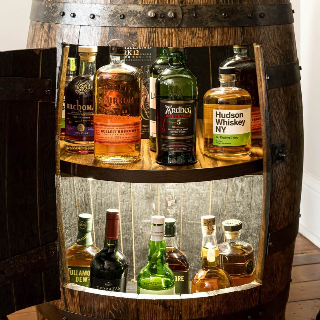 Deluxe Refurbished Whiskey Barrel Cabinet