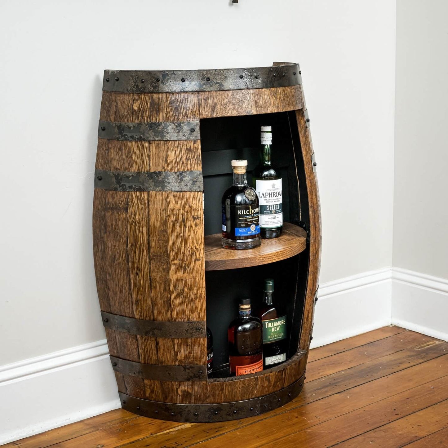 Half-Barrel Open Display Cabinet