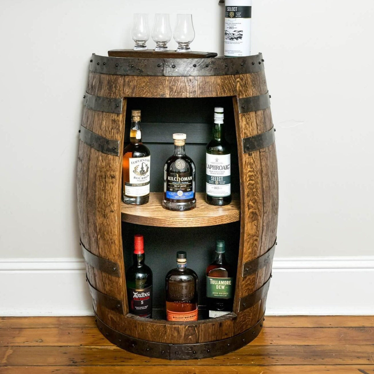 Half-Barrel Open Display Cabinet