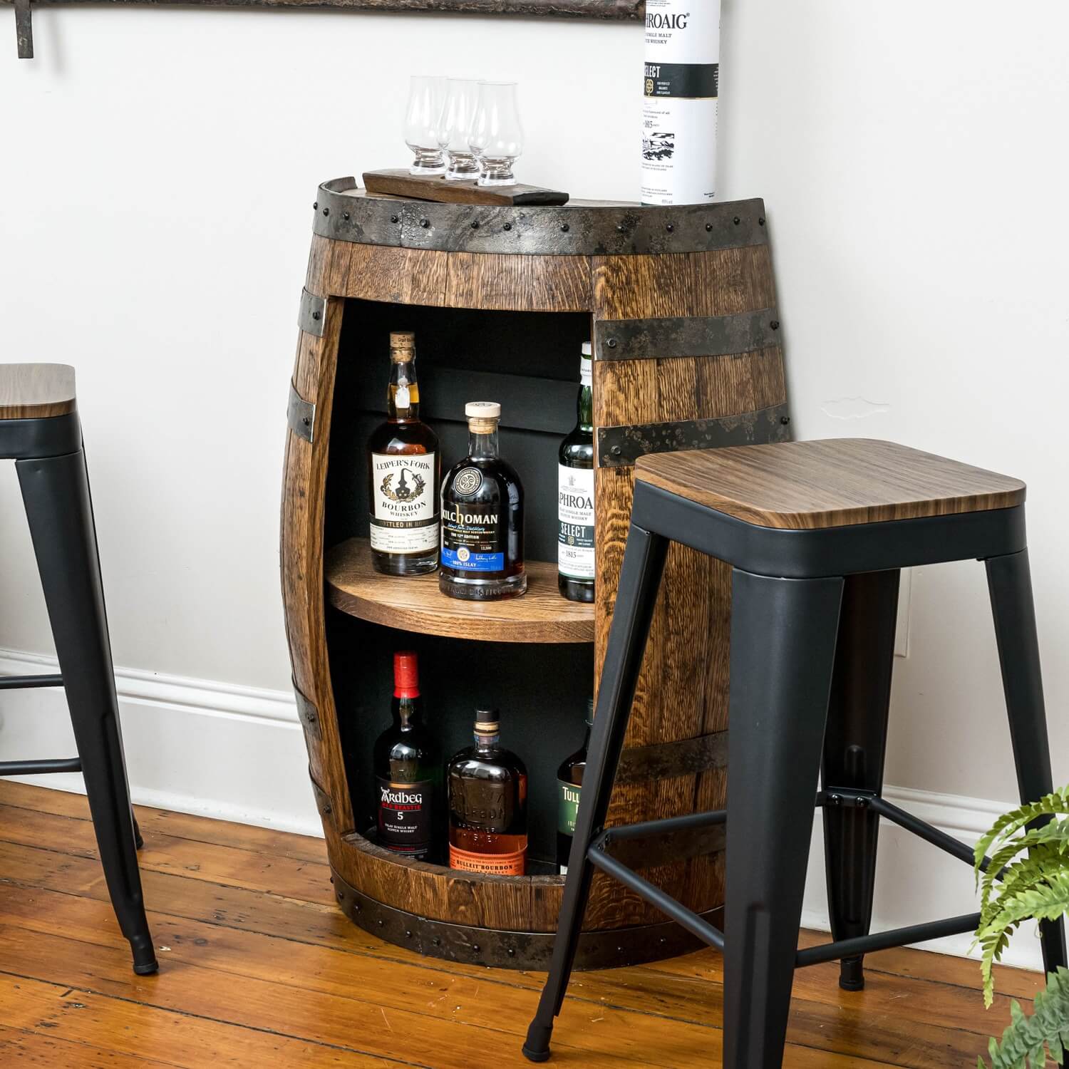 Half-Barrel Open Display Cabinet